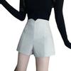 Women's High-Waist Woolen Shorts - Versatile Autumn/Winter Boot Cut in Black/Apricot.