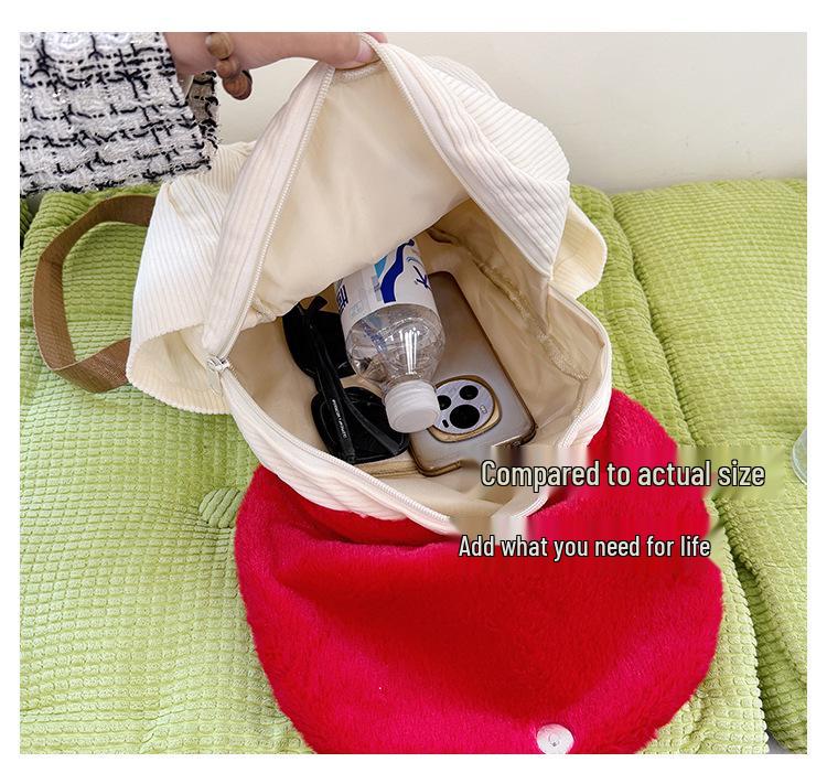 Cross-border Special Supply Faux Rabbit Fur Mushroom Backpack – Large Capacity, Fashionable, Casual for Students