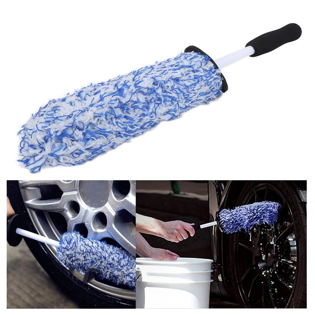 Car Wheel Tire Cleaning Brush Microfib Soft Multipurpose for Exhaust Bump Mudguard