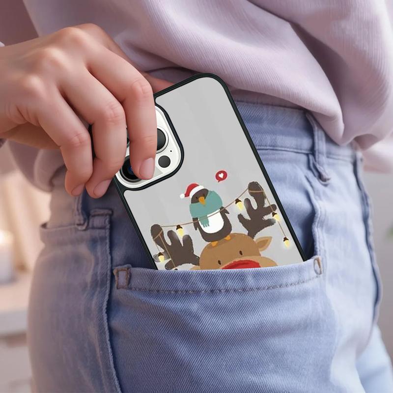 Christmas Deer Phone Case For iPhone 17 Air 15 16e 14 13 Pro Max Coque 12 11 Pro Max PLUS Cover