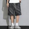 Men's Plus Size Star Print Tie Dye Casual Shorts – Elastic Waist Drawstring Loose Fit Summer Shorts (5XL-11XL)