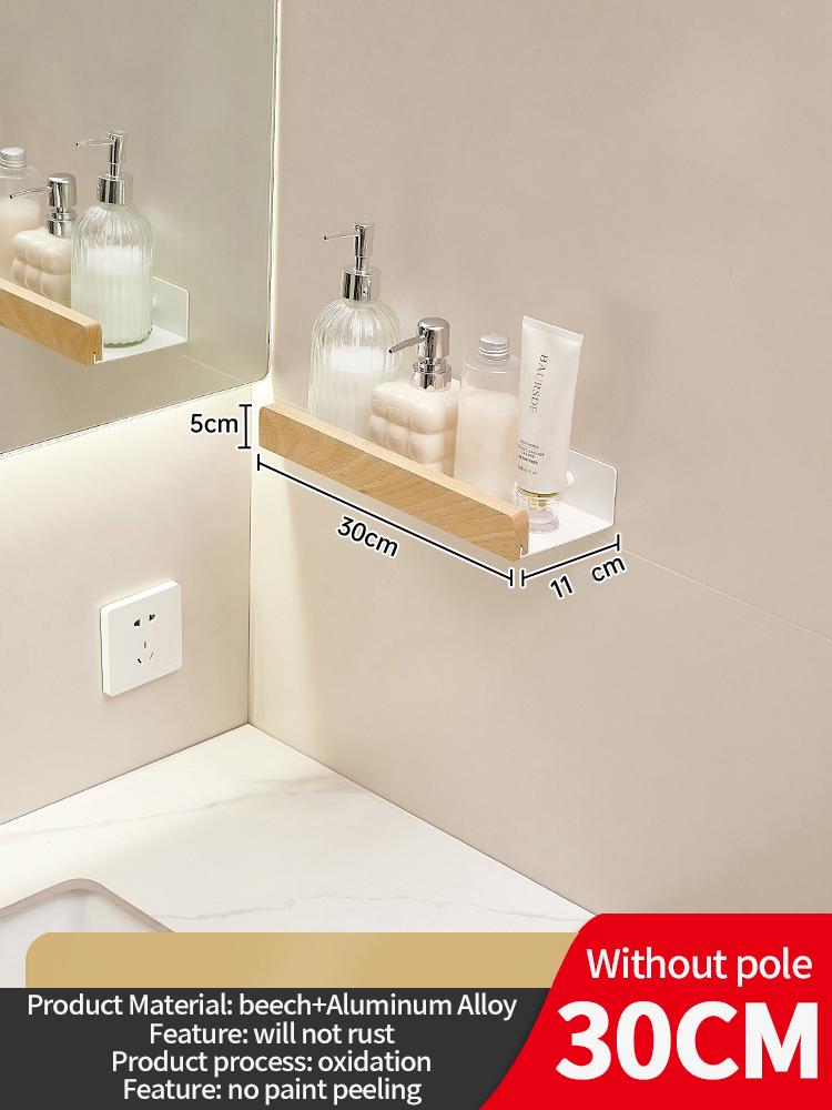 Wood Aluminum Waterproof for Bathroom Shelf Shelves Shampoo Makeup Storage Holder Accessories Kitchen Sorage Bath Accessories