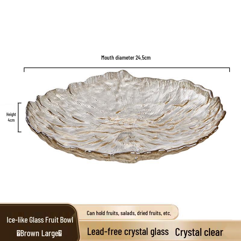 Jingyuheng European Style Light Luxury Glass Fruit & Snack Plate Set