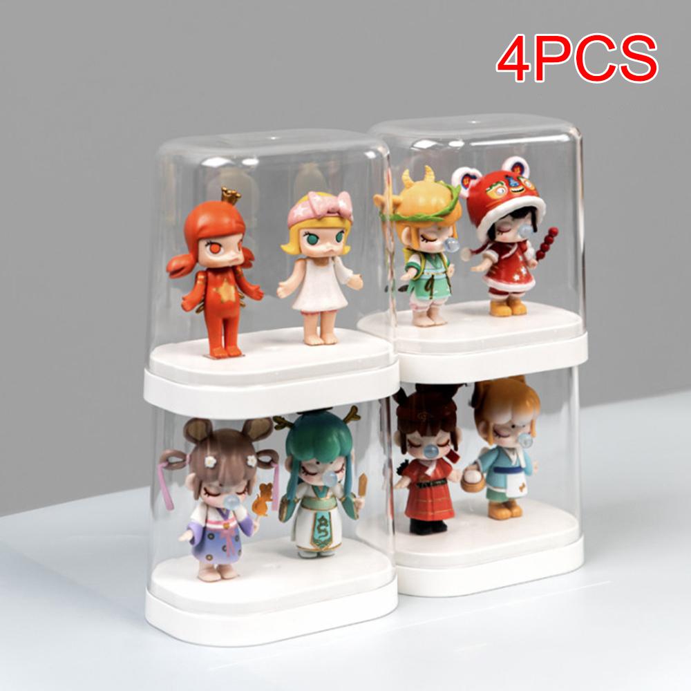 4PCS Transparent Dustproof Storage Display Wall Box for Blind Figures Handmade Dolls Lego Display Case Bubble Mart Storage Box