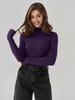 Womens  Casual Long Sleeve V Neck Chambray Blouse Top