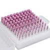 100Pcs Polishing Stone Head Grinding Wheel Burr Bit for Grinder Pink Shank Diameter 3mm