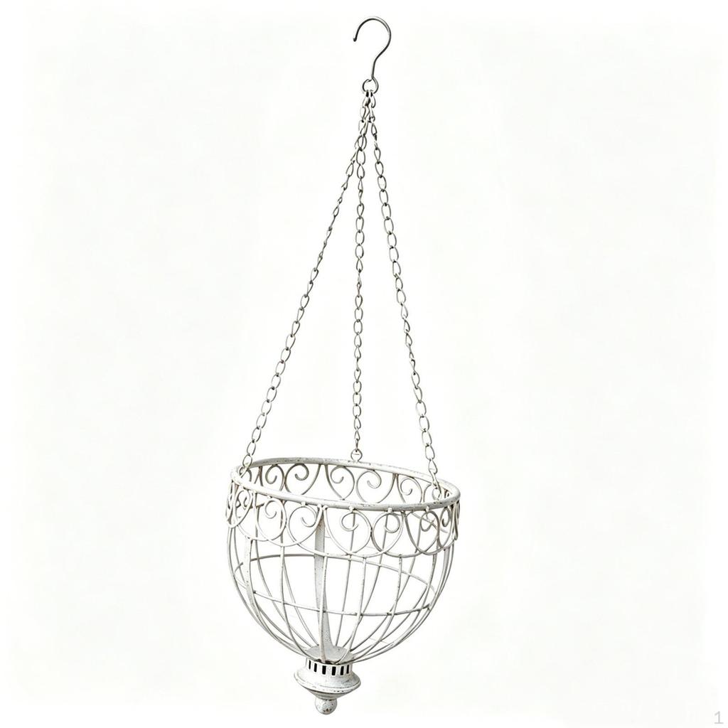 Decorative Hanging Planter, Wire Plant Basket, Ideal for Indoors, Country Houses, Patios, Gardens