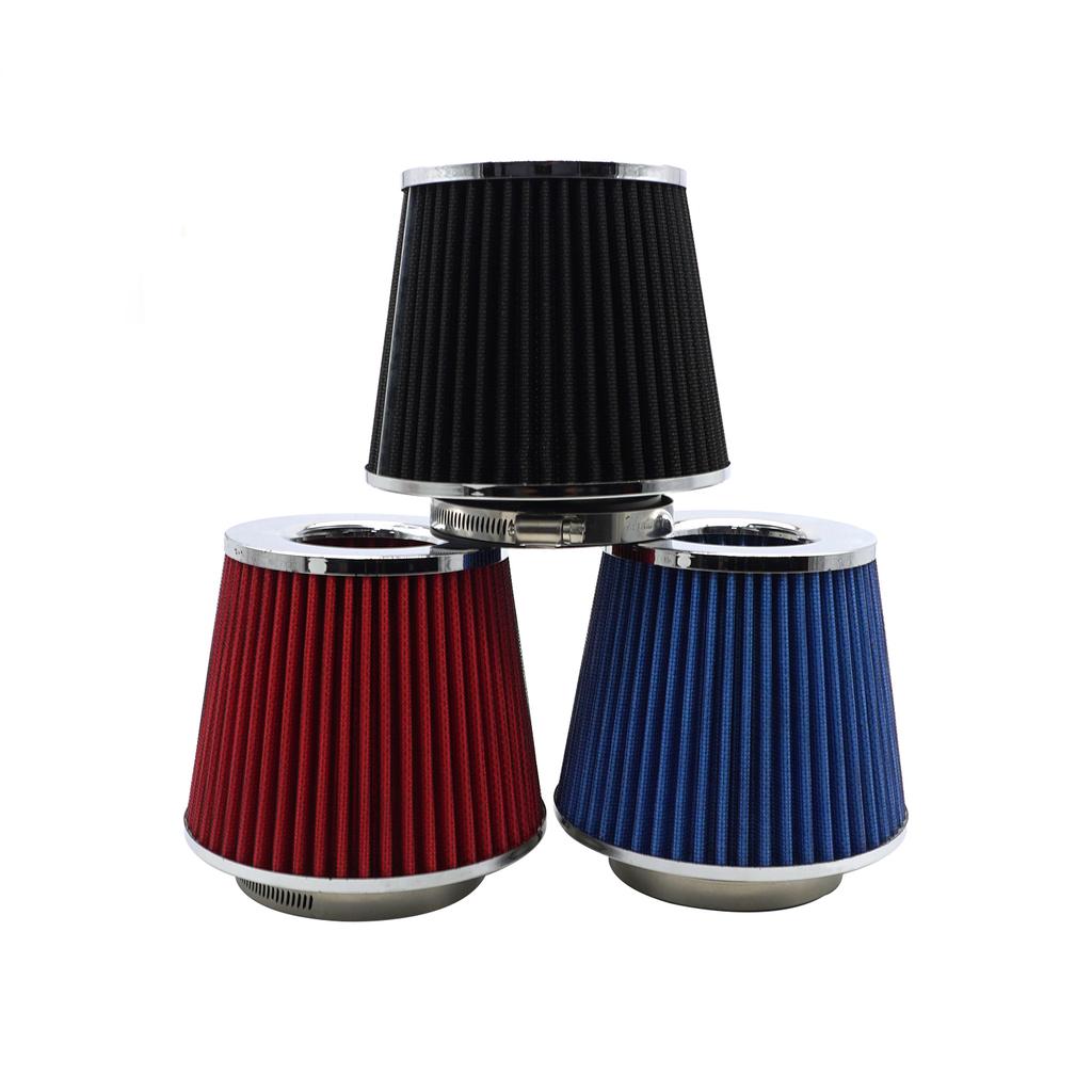 Car High Flow Air Filter Cold Air Intake Universal Filters with 89 80 76 70 63MM Adapters for Sport Racing Car Engine