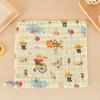 Class A Pure Cotton Crinkle Bib: Six-Layer Cartoon Print Square Handkerchief
