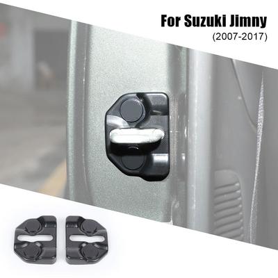 Car Decoration Accessories Door Lock Trim Cover for 2007-2017 Suzuki Jimny, 2Pcs, Black