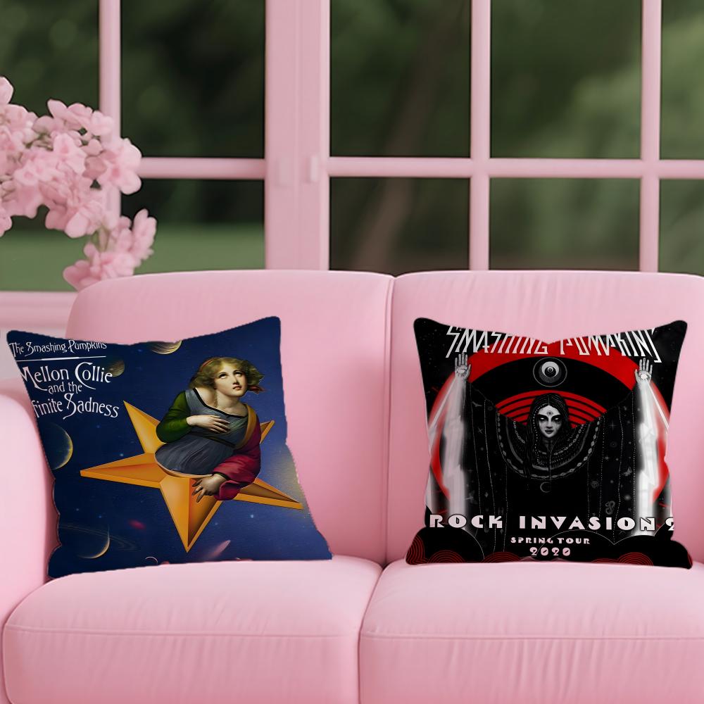 Band The S-Smashing P-Pumpkins Cushion Cover Reversible Plush Pillow Cover For Car Sofa Bedroom Decorative Gift Pillowcase