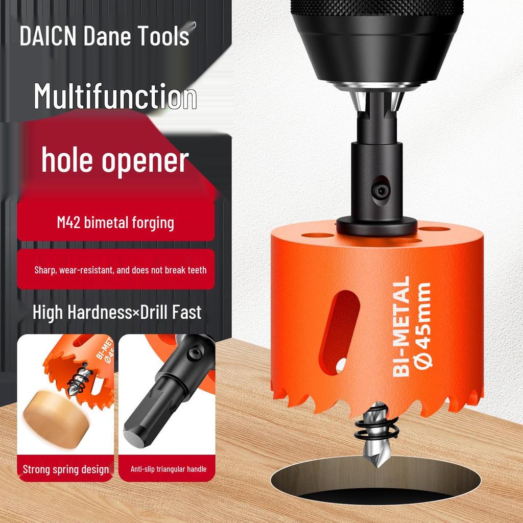 Bimetall-Lochsäge für Holzbearbeitung: Bohrer für Holz, Gipskarton, Metall, Kunststoff & PVC - 75 mm Downlight-Lochvergrößerer.