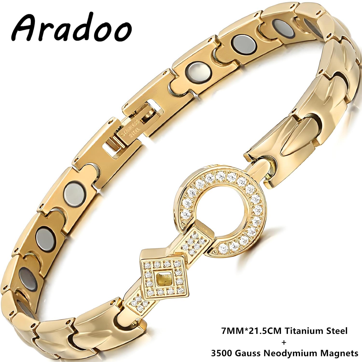Premium Titanium Steel Zirconia Bracelets for Women Elegant Wristband Jewelry Gifts 21.5CM