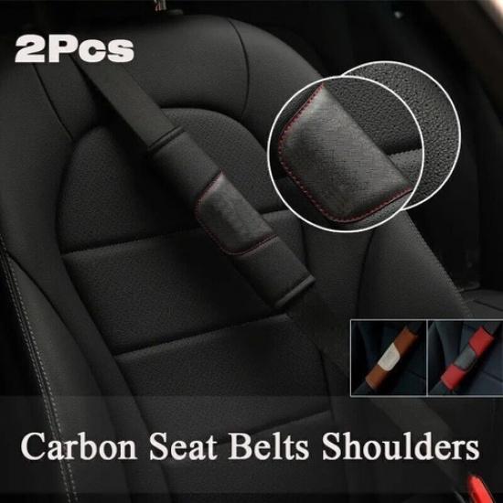 2Pcs Car Seat Belt Cover Shoulder Protector Cushion for Chevrolet Real Leather