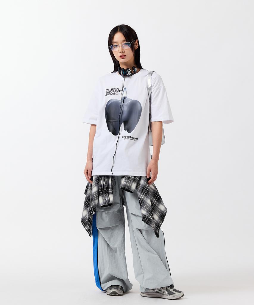 ODDSTUDIO Parachute Wide Nylon Pants - Gray / Blue