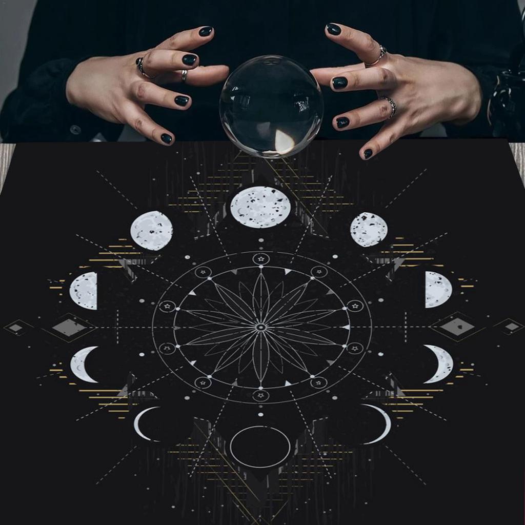 Tarot Karten Tischdecke Altar Tuch Mondphasen Astrologie Tischdecke Divination Kartenmatte Wandteppich Wanddekoration