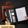 A4 Multifunctional Leather Document Folder with Zipper - Business Office Supplies