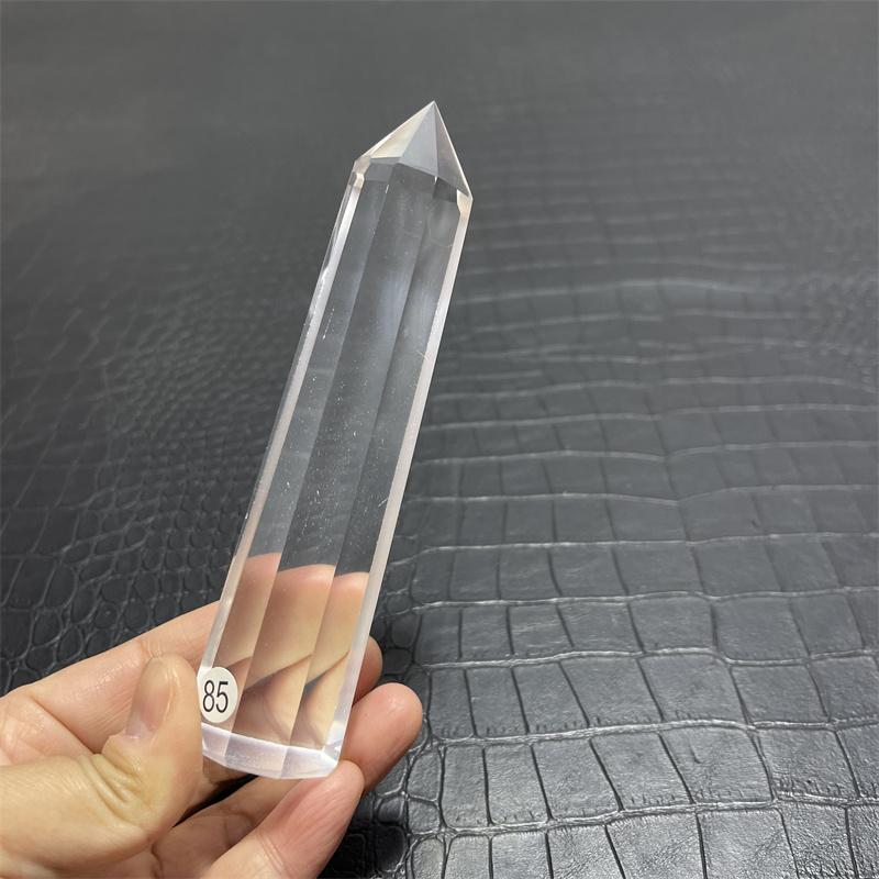 natural white smelting stone 8 side crystal point healing clear quartz crystal wand tower