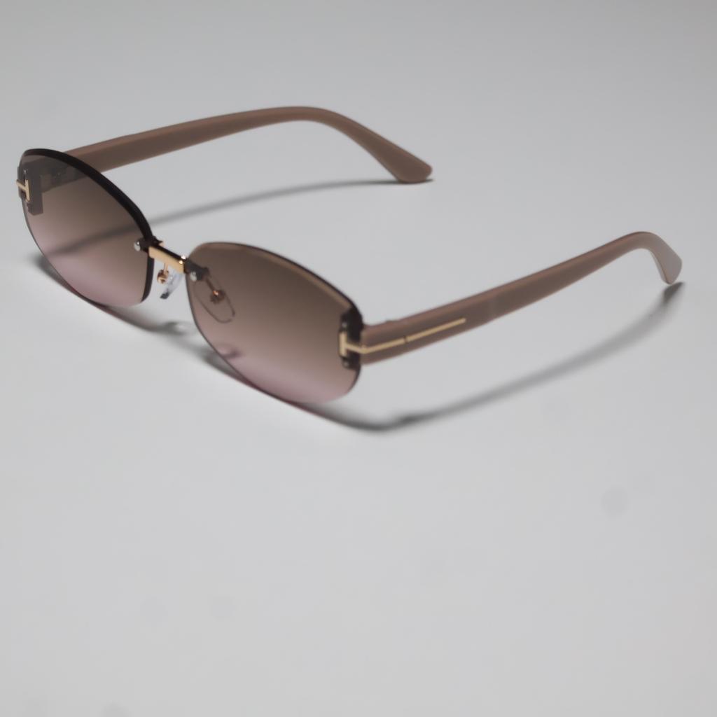 2026 New European and American Fashion Oval Rimless Sunglasses Women's Personality Trend Street Photography Sunscreen Sunglasses Women