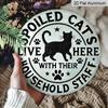 2D Flat, 1pc 7.87 X 7.87inch Pet Cat Warning Metal Aluminum Wall Art Sign | Unique Design, Easy To Hang, Durable, Long-lasting, Suitable for Home