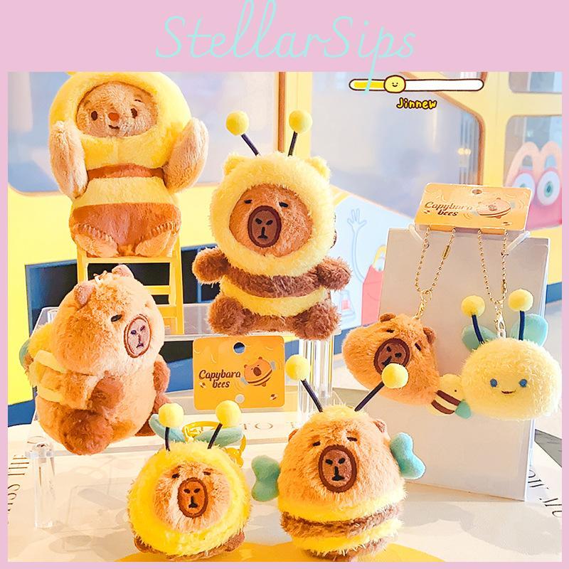 And Capybara Cute Bee Cartoon Keychain Decoration Plush Gift For Friends