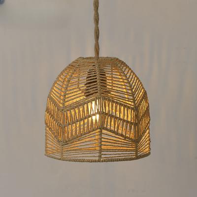 Hand Weave Lampshade Rattan Hanging Lamp Shade Cafe Hotel Light Cover Ceiling Pendant Fixture For Home Restaurant Decors
