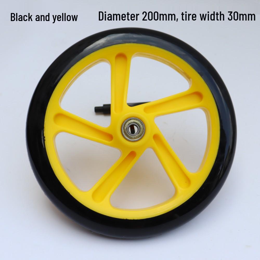 7-8 Inch PU Rubber Universal Silent Wheels for Scooters, Shopping Carts, and Wheelchairs