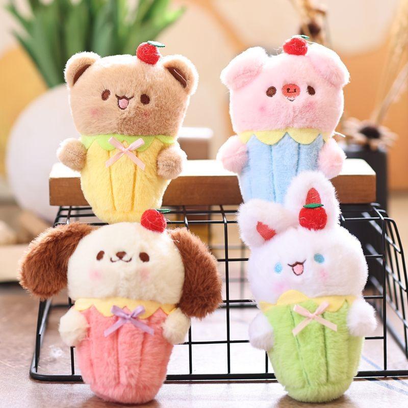 Fruit Bunny Cartoon Plush Animal Pendant Doll For Kids Gift And Bag Decoration