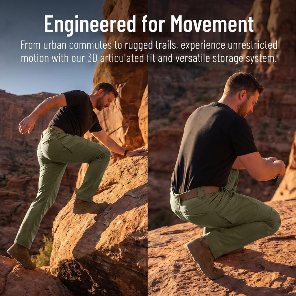 Men Pants Multi Pocket Breathable Outdoor Hiking Fishing Construction Work Trousers for Daily Use