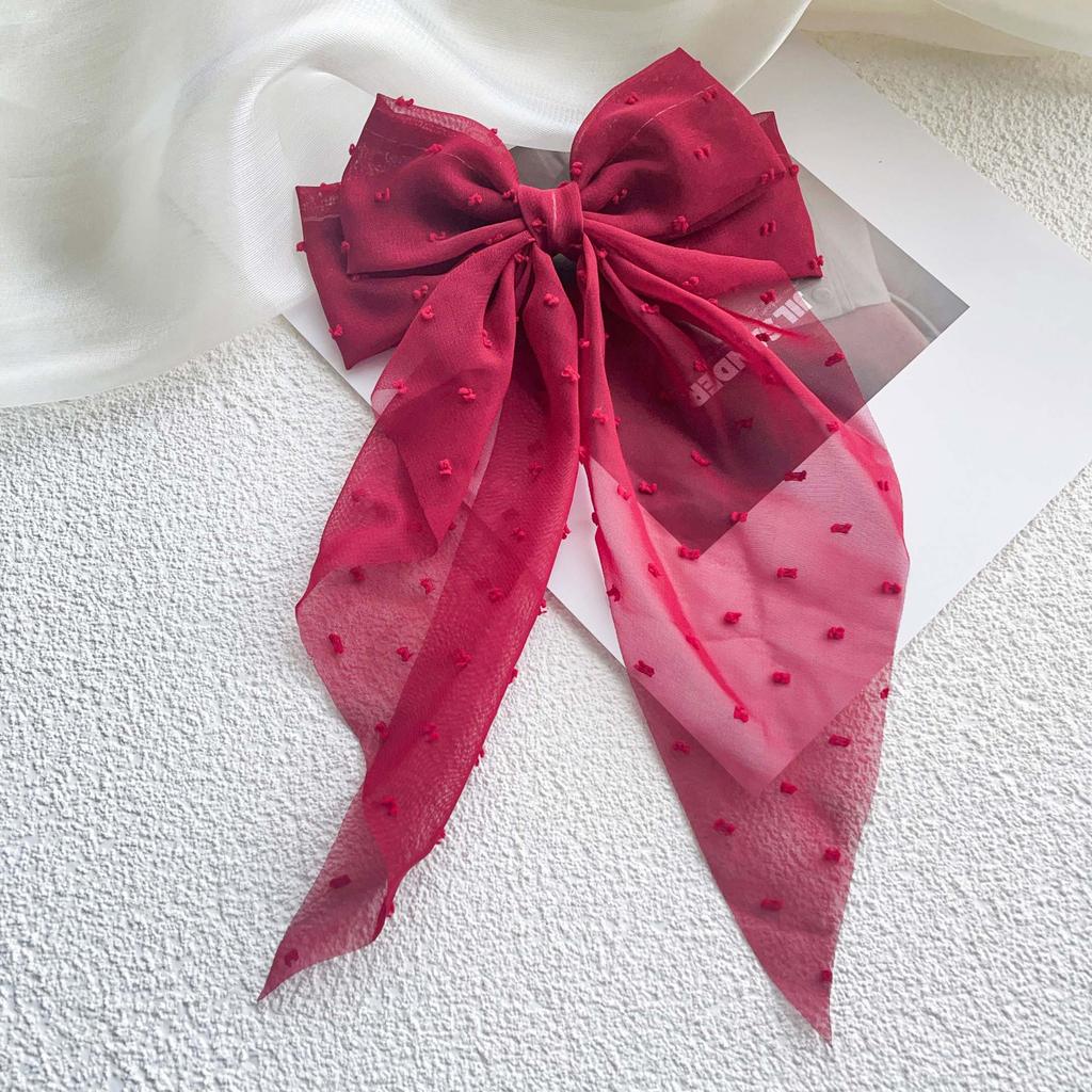 Oversized Bow Headband Hair Clip For Women Fashion Simple Solid Satin Spring Clip Ponytail Bow Party Gift