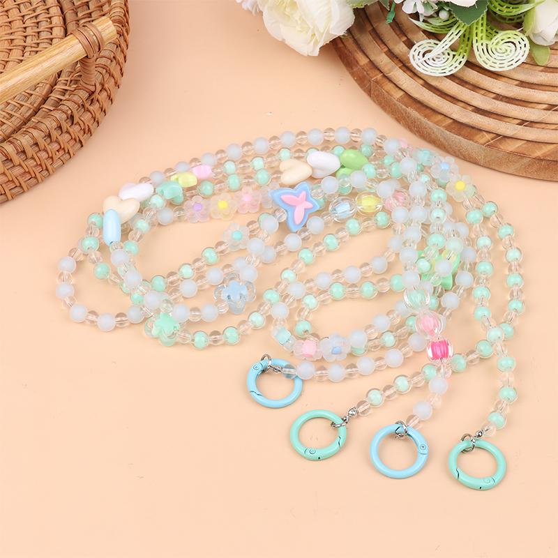 1.2M Crossbody Long Colorful  Beaded Mobile Phone Hanging Chain Mobile Phone Case Lanyard Travel Climbing Rope For Phone