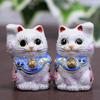 Waza no Kura Kutani Chibi Grand Opening Birthday Pair Gift Ornament, Ware, Maneki-neko (Lucky Cat) Sakura-chan, Gift, Present,