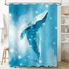 Blue Ocean Whales Shower Curtain Fabric Waterproof Decor Bathroom Liner for Home Bath Decoration Blue/White