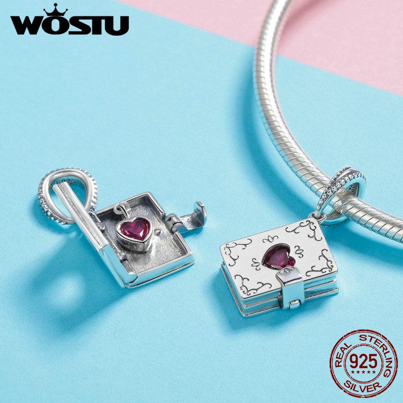 WOSTU 925 Silver Macaron Candy Box Dangle Charm fit Beads Bracelet Necklace For Women DIY Jewelry FIC663
