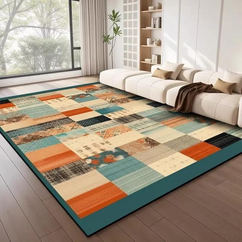 Nordic Style Geometric Large Rugs for Living Room Modern Decoration Home Carpet Light Luxury Bedroom Rug Washable Mat