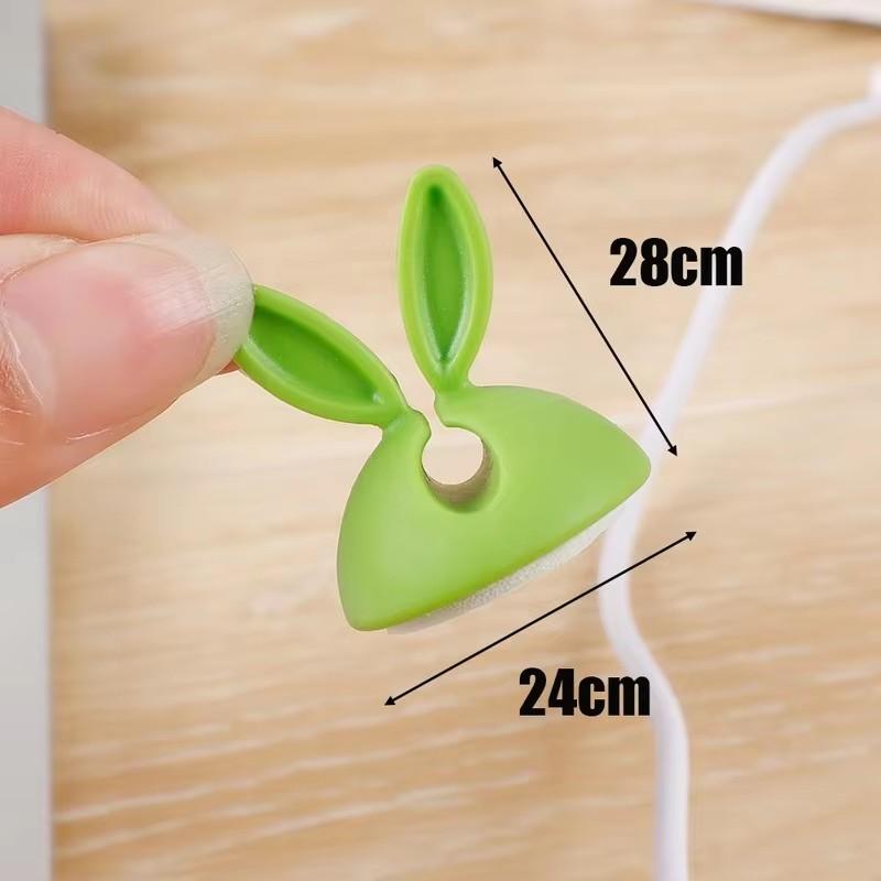 Cute Rabbit Ear Cable Manager Desktop Car Dashboard Charger Cables Clasp Clip Desk Line Organizer Bunny Ear Winder Holder