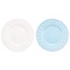 [Wedgwood Official Gift Wrapping] Festivity Pair Plates, 21cm, Ivory & Blue, Tableware, Christmas Gift, Wedding Gift, Housewarming Gift, aW1054018, Ge