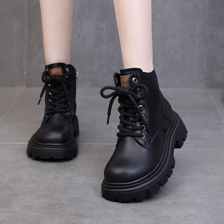 Women's lightweight comfortable thick sole cold warm padded snow boots non-slip wear outdoor leisure sports Martin cotton boots