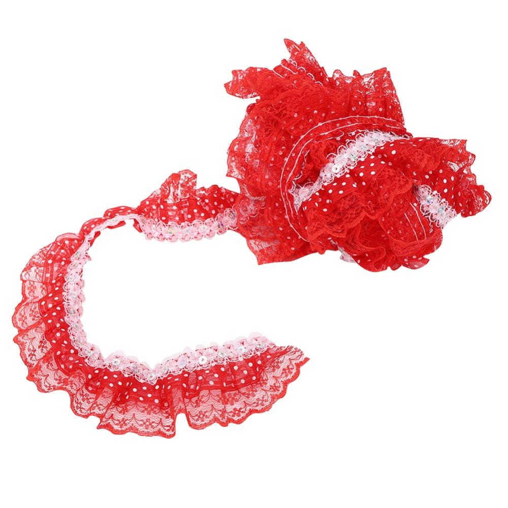 1pcs Printing Dots Embroidered Lace Trim 3 Layer DIY Craft Trim Lace Ribbon  Sewing Craft