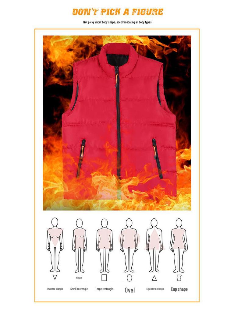 Damen Einfarbig Stehkragen Daunenweste - Herbst/Winter Übergröße, Lockere Passform, Ärmellose Jacke für Mütter mittleren Alters