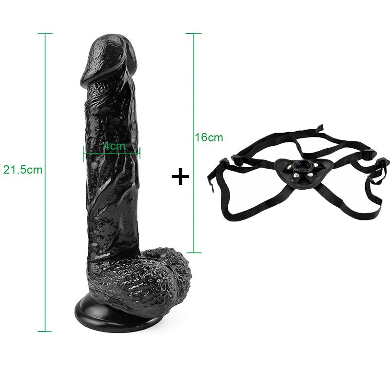 Strapon Dildo for Dame Truser Sugekopp Realistisk Dildo Enormt penisbelte Seksuell sele Stropp på analsexleketøy for lesbisk