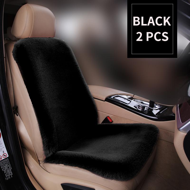 Universal Winter Car Seat Cushion Headrest Faux Fur Sheepskin Front Rear Thickened Plush Car Seat Cover Warm Fluffy Auto Cushion