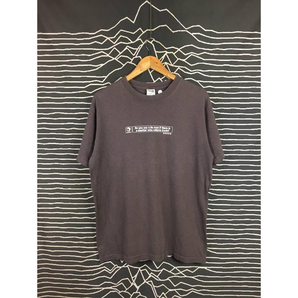 Vtg Y2K Monitor? Philosophical Quote Tech Graphic Tee
