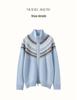 Fair Isle Jacquard Women's Color Block Cashmere Cardigan - 2025 Autumn/Winter Lapel Zipper Jacket