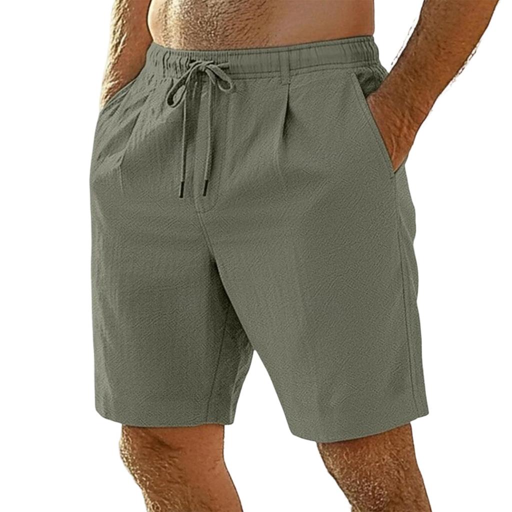 Men's Thin Flax Breathable Beach Sports Leisure Loose Five Points Short