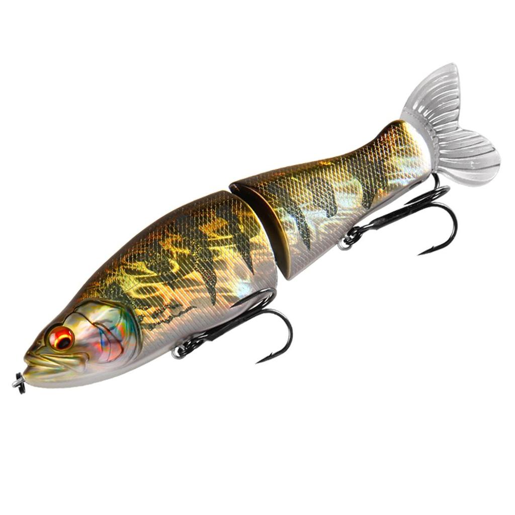 BEARKING Buone esche da pesca 135mm 1oz minnow snodato Wobblers Corpo in ABS con coda morbida SwimBaits esca morbida per lucci e spigole