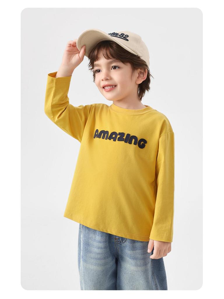 Right European Boys' Long-Sleeve T-Shirt 2026 Spring/Autumn New Style for Toddlers