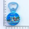 Bulgarien, blaues Reise-Souvenir, handbemalt, Kunsthandwerk, Geschenk, Kühlschrankmagnet, Sammlung, Heim- und Küchendekoration