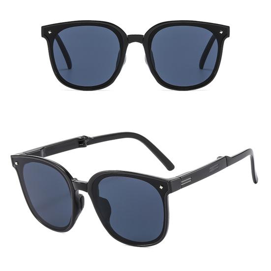 Faltbare Sonnenbrille, UV-beständig, leicht, rutschfest, tragbar, für unterwegs, für Männer, Frauen, Erwachsene, zusammenklappbare Brille, modisches Accessoire