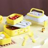 Plastic Food Storage Box Double Layered Food Containers Cute Portable Lunch Box  Office